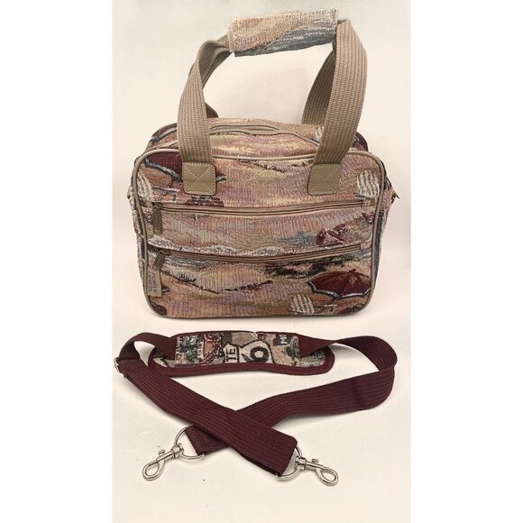 Vintage Tapestry Pioneer Express Overnight Travel Bag Luggage Beach Weekender - Picture 2 of 7